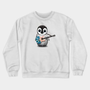 Baby Penguin Playing Newfoundland Flag Guitar Crewneck Sweatshirt